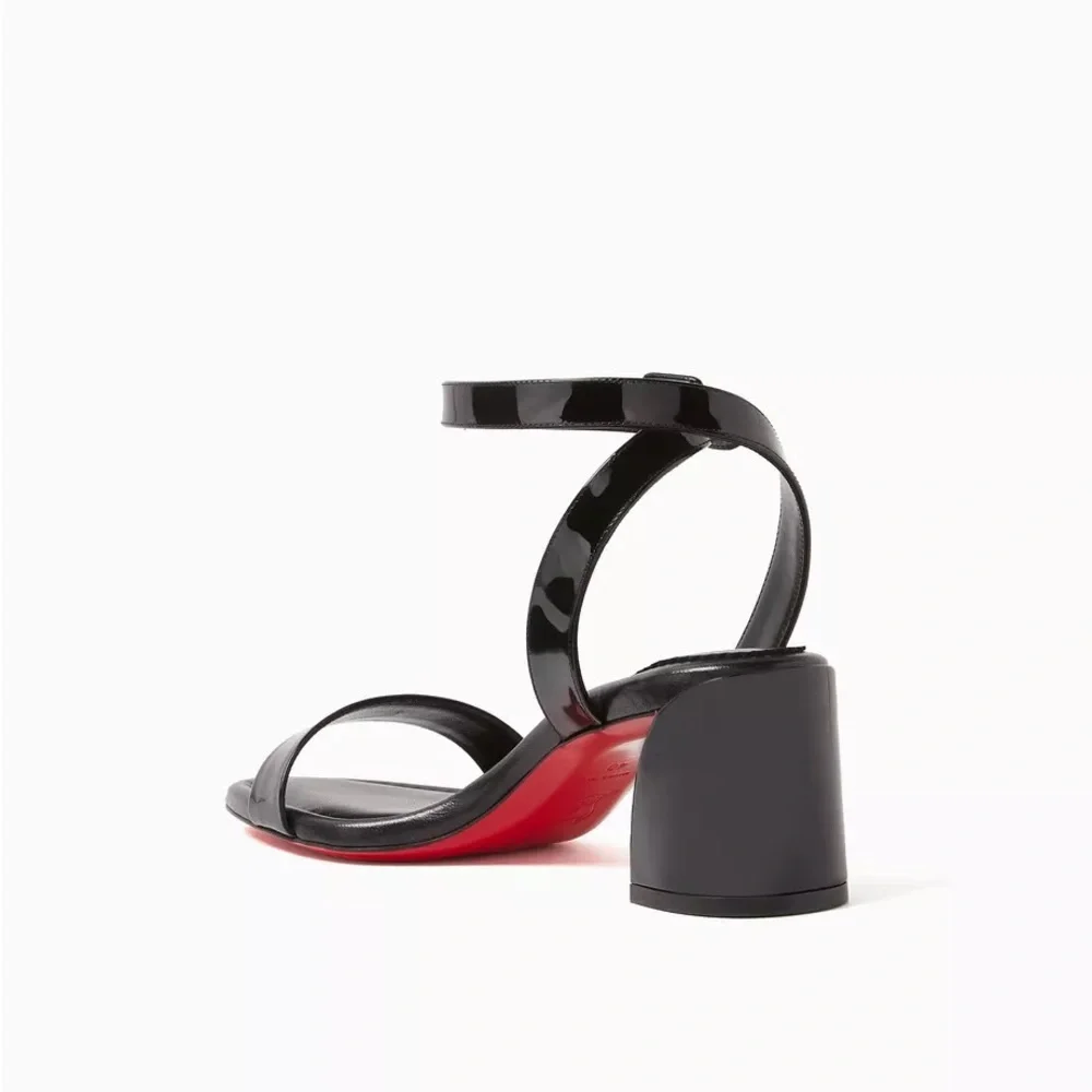 Christian Louboutin Miss Sabina 55mm Black Patent Leather block Heels - Picture 3 of 9